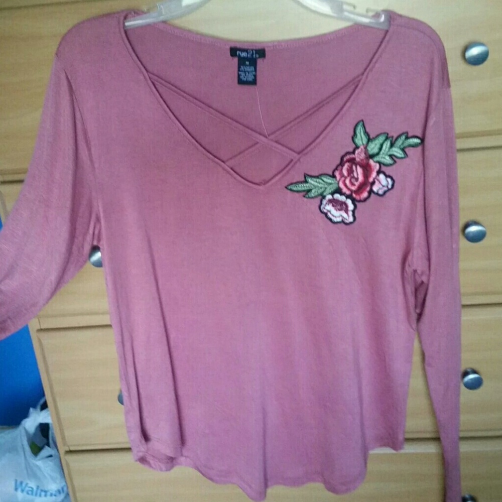 Pink criss cross top